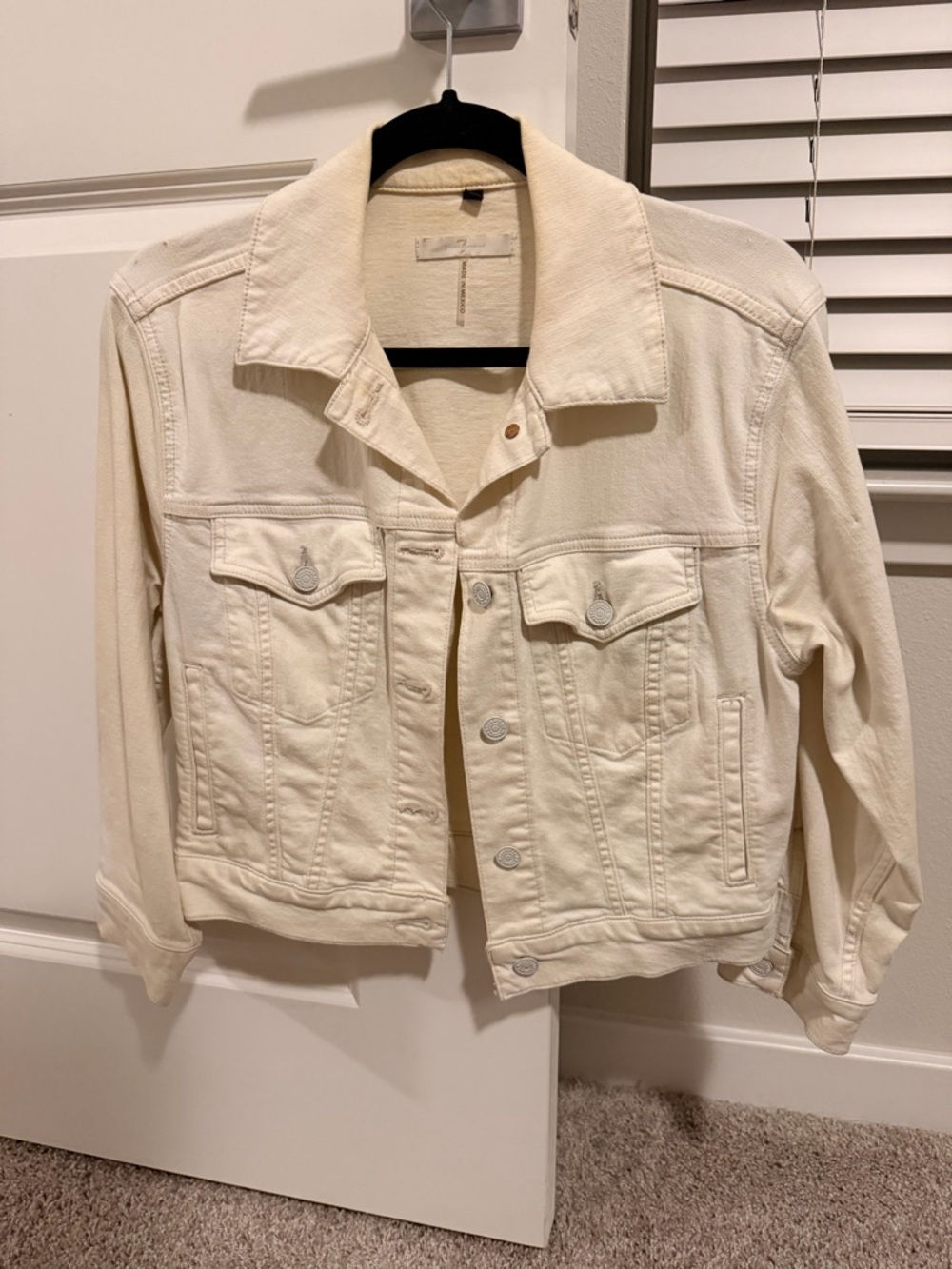 7 For All Mankind Cream Denim Jacket